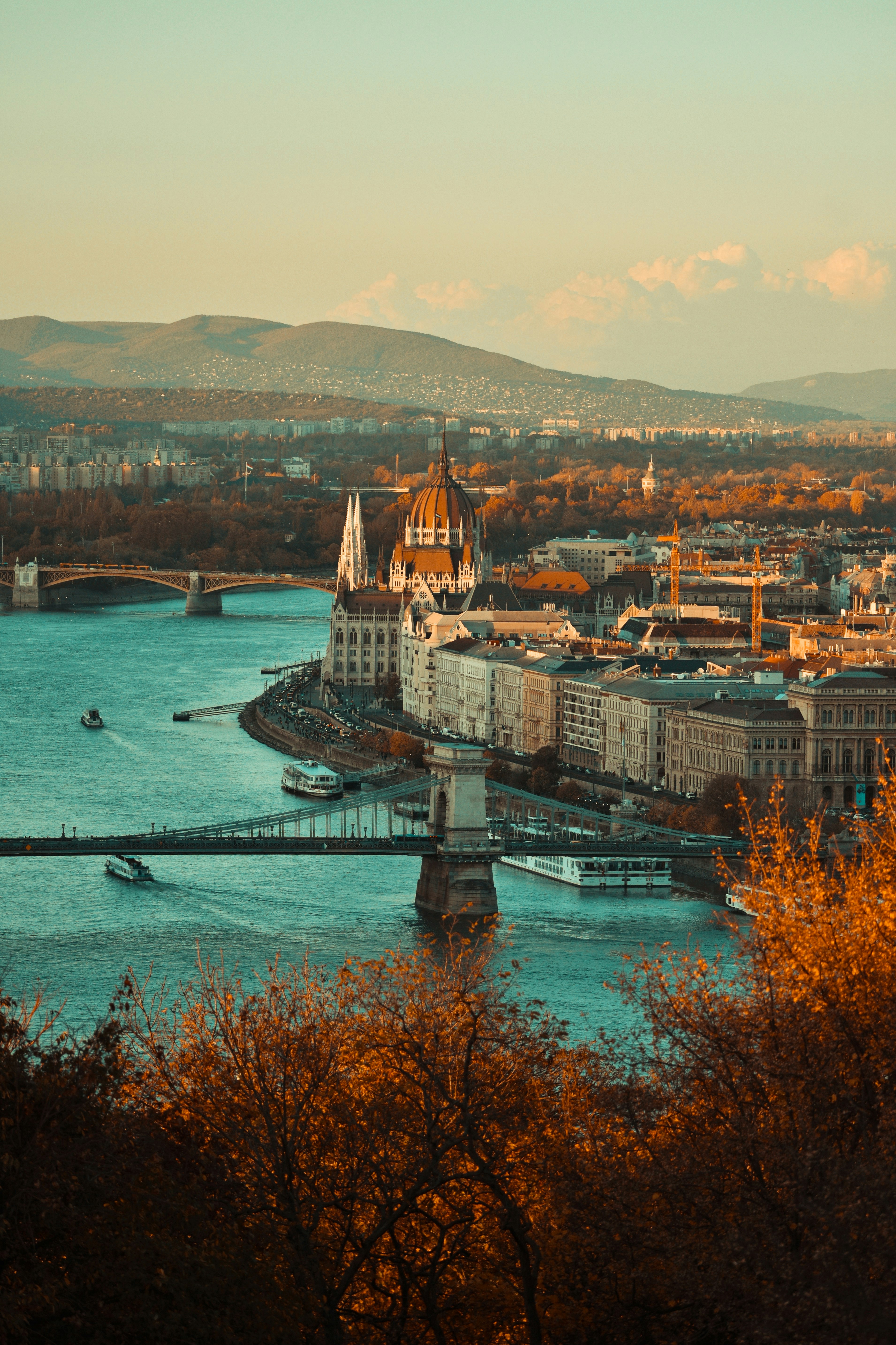 Budapest skyline and the Danube river in Hungary